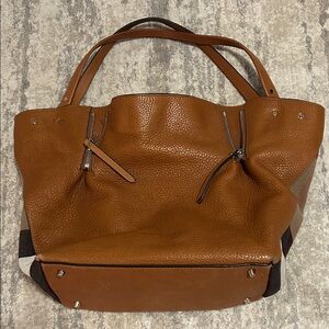burberry brown leather tote bag